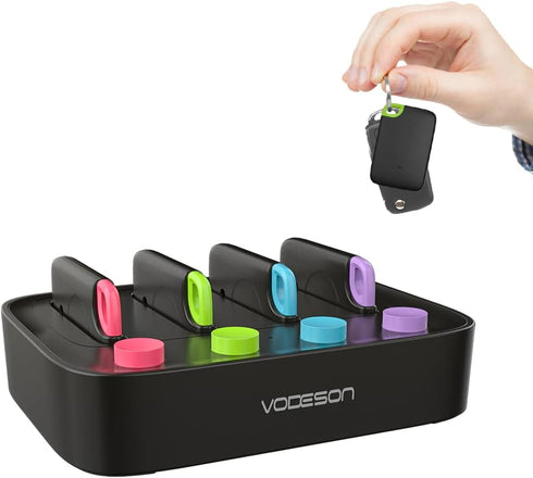 Key Finder Locator,Key Tracker,RF Item Tag Beeper Alarm Tracking Device with 1 Transmitter and 4 Receivers,Easy to Use,Find My Car Keys,Wallet,TV ...