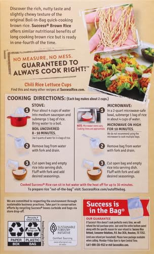 Success Boil-in-Bag Rice, Brown Rice, Quick and Easy Rice Meals, 14-Ounce Box...