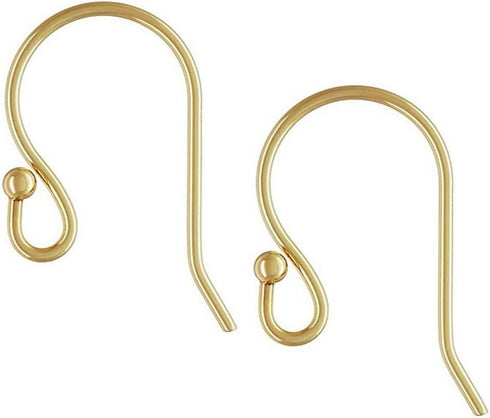 Adabele 50pcs Hypoallergenic Strong Ball End Fish Earring Hooks 22mm Dangle Ear Wire 18K Yellow Gold Plated Earrings Making for DIY Earrings Jewel...