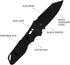 Pocket Folding Knife for Men: 3.93" Stainless Steel All Black Blade, Axis Lock, G10 Scales with Clip, EDC Knives Great for Outdoor, Camping, Hikin...