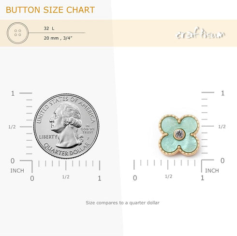 Green Resin Metal Base Four Leaf Clover Sewing Shank Buttons 20 Pcs - 20mm, 3/4"...