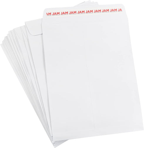 JAM PAPER 8 3/4 x 11 3/4 Open End Commercial Envelopes with Peel and Seal Closure - White - 25/Pack...