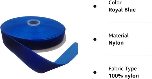 Nylon Velvet Ribbon Single Faced,1 Inch X 25Yards Spool (Royal Blue)...