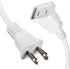 2-Prong Power Extension Cord White 16ft, BolAAzuL Long US Male to Female Single Plug Extension Power Cable 16AWG 13A/125V SPT2 Insulated, 2 Outlet...