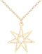 Elven or Faerie Seven Pointed Star Septagram Pendant Necklace Rose Gold Silver Tone...