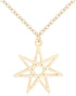 Elven or Faerie Seven Pointed Star Septagram Pendant Necklace Rose Gold Silver Tone...