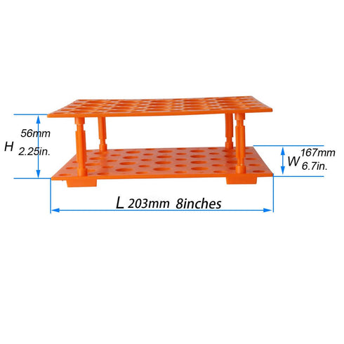 50-Holes Centrifuge Tube Rack - Detachable Lab Test Tube Holder Rack for 10ml/15ml/50ml(2 Racks Orange)...