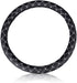 Odorless Quilted Stitching Pattern Leather Car Steering Wheel Cover-Black with White…...