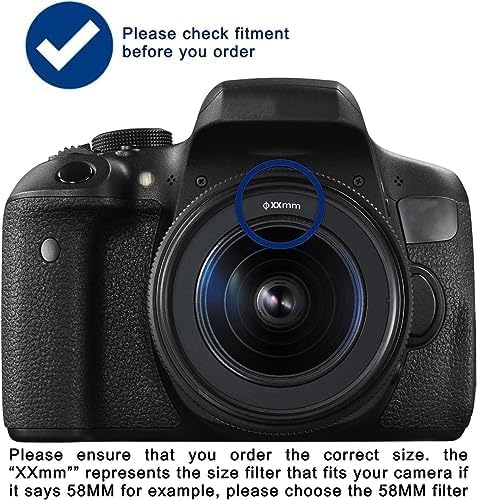 Acuvar 55mm and 58mm Multi-Coated 3 Piece Filter Kit (UV-CPL-FLD) for Nikon D3500, D5600, D3400 DSLR Camera with Nikon 18-55mm f/3.5-5.6G VR AF-P ...