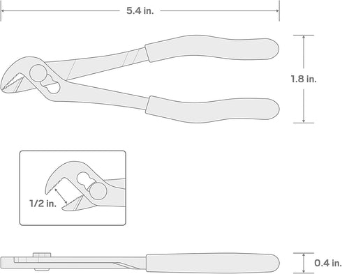 TEKTON 5 Inch Angle Nose Slip Joint Pliers (1/2 in. Jaw) | PGA16005 | Made in USA...