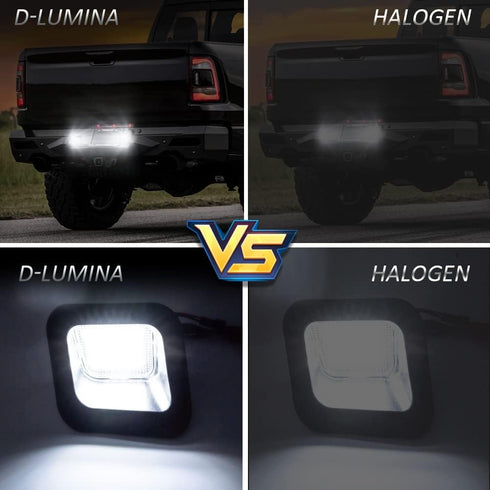 D-Lumina LED License Plate Lights Assembly Clear Lens Compatible with 2003-2018 Dodge Ram 1500 2500 3500 Pickup Truck, Rear Bumper Tag Light 6000K...