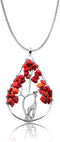 Zuo Bao Handmade Wire Wrapped Quartz Chips Tree Teardrop Pendant Necklace with Giraffe/Healing Jewelry Gift for Family (Garnet with Giraffe)...