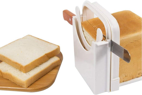 Bread Slicer Foldable Bread Cutting Guide with 5 Slice Thicknesses Mold, Bread Bagel Loaf Sandwich Cutter Slicer...