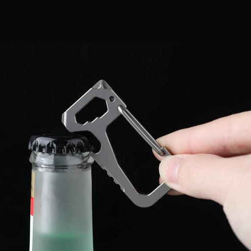 FULLGUEEN Titanium Heavy Duty Keychain Carabiner,Multifunctional EDC Key Clip with Bottle Opener...