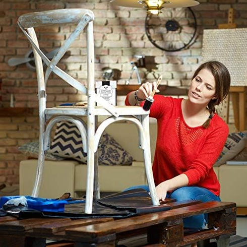 Colorantic | Large Furniture Round Oval Soft Wax Waxes Brush Brushes | Beeswax DIY Chalk Based Paint Fabric Painting (XL Round Natural Brush)...