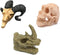 Toukero3e Terrarium Aquarium Skull Decor, 3 Pack Aquarium Skull Miniature Landscape, Rhino, Ram Head Skull, Ape Skull, Realistic Terrarium Habitat...