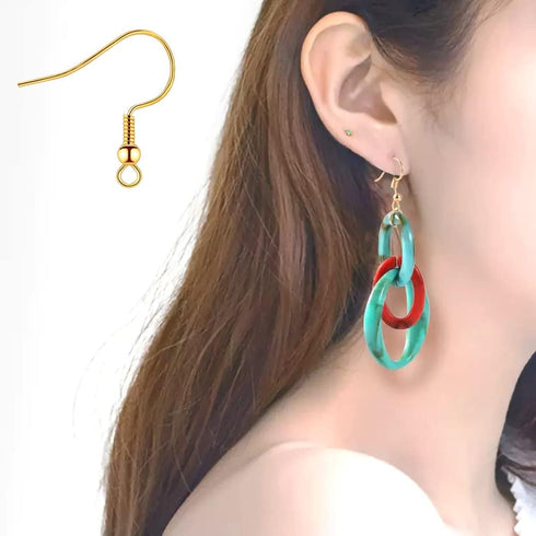 Hypoallergenic Earring Hooks, 600 Pcs Earring Making Kit, Fish Earring Hooks + Metal Jump Rings + Clear Silicone Earring Backs Stoppers for Jewelr...