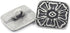 Bezelry 12 Pieces Rectangle Ice Flower Metal Shank Buttons 18mm (11/16 inch) (Antique Silver)...