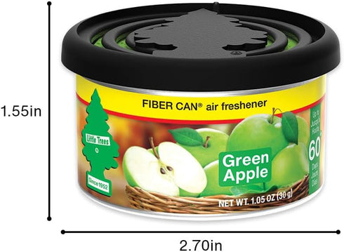 LITTLE TREES Car Air Freshener. Fiber Can Provides a Long-Lasting Scent for Auto or Home. Recycled Fiber. Green Apple, 4 Air Fresheners...