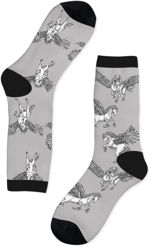 AOYEGO Cute Dogs Funny Socks Cartoon Parisian Dachshund Novelty Casual Crew Socks Contrast Color Design for Women Men Gift...