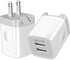 USB Wall Charger, Foldable Charger Adapter, AILKIN 2Pack 2.4Amp Dual Port Quick Charger Plug Cube AC Travel Box for iPhone 15 14 Pro Max 13 12 11P...