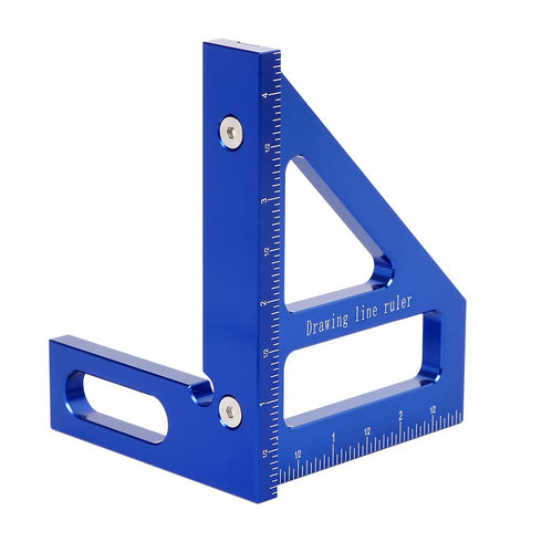 Imperial 3D Multi-Angle Measuring Ruler,45/90 Degree Aluminum Alloy Woodworking Square Protractor, Miter Triangle Ruler High Precision Layout Meas...