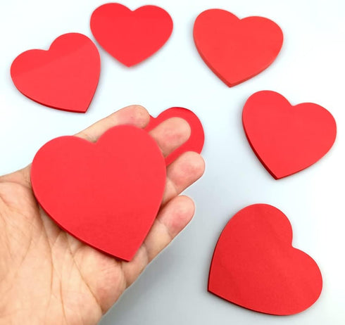 6 Pack Heart Shaped Sticky Notes Red Sticky Notes Cute Sticky Notes Self-Stick Sticky Notes Memo Pad Notes for School Office Women Valentine's Day...