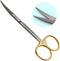 Scissors Curved 5 inches with tungsten carbide inserts Gold Plated handle extra sharp ARTMAN BRAND...