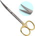 Scissors Curved 5 inches with tungsten carbide inserts Gold Plated handle extra sharp ARTMAN BRAND...