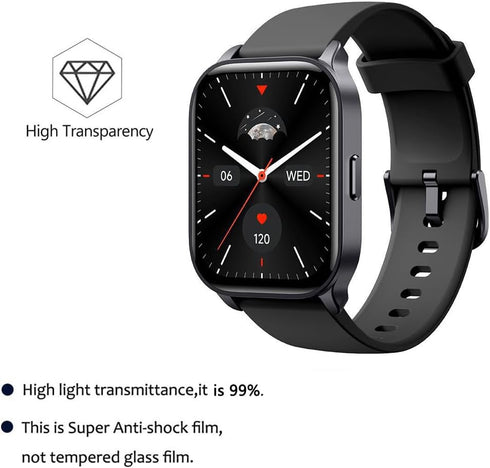 6 Pack IDW17 2.01" Watch Screen Protector Film Compatible with TOOBUR 2.01 inch Smartwatch IDW17 Screen Protectors Foils Screen Cover Crystal Clea...