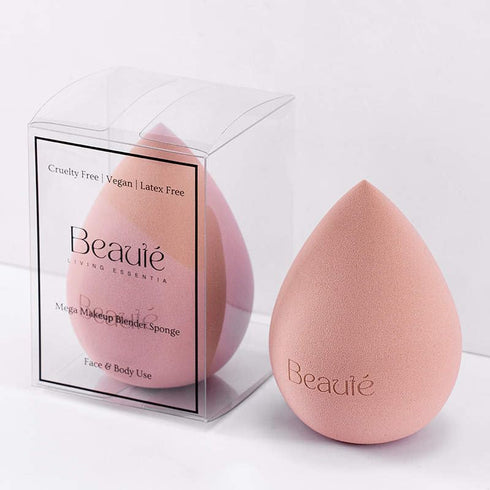 Beauté XL Pointed Egg Beauty Blender- 4x3" Mega Makeup Sponge for Streak-Free Blending, Contouring, Setting Makeup Foundations, Powders, Creams- M...