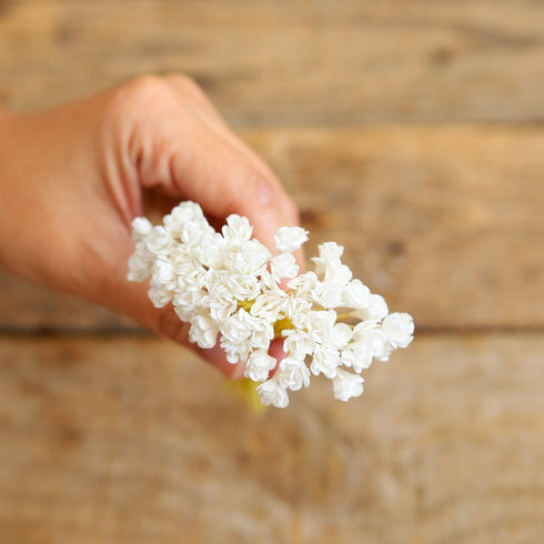 50 Pcs Mulberry Paper Gypsophila Flower Mulberry Paper Flowers Wedding Scrapbook DIY Craft Scrapbook Bouquet Craft Stem (White Color)...