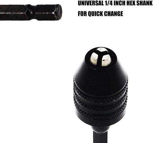Mini Drill Chuck Adapeter 2 PCS Keyless Quick Change Mini Drill Chuck Converter 1/4” Hex Shank for Micro Drill Bit Chuck Conversion Tool, Keyless ...