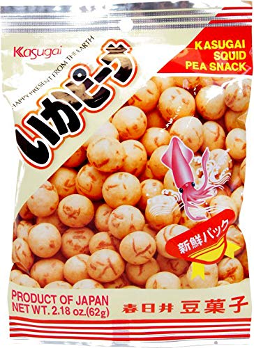 Kasugai Squid Pea Snack (Ika Peana) Net Wt. 2.18oz/62g (3 Pack)...