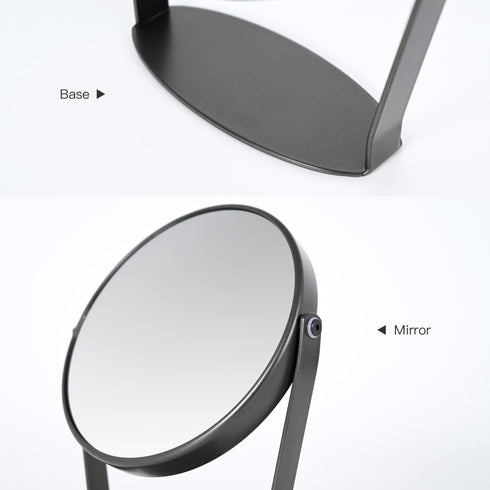 5X Magnifying Makeup Mirror, 6 inch Double Sided Desk Mirror, 1X/5X Magnification Round Vanity Mirror, Black Metal Tabletop Mirror...