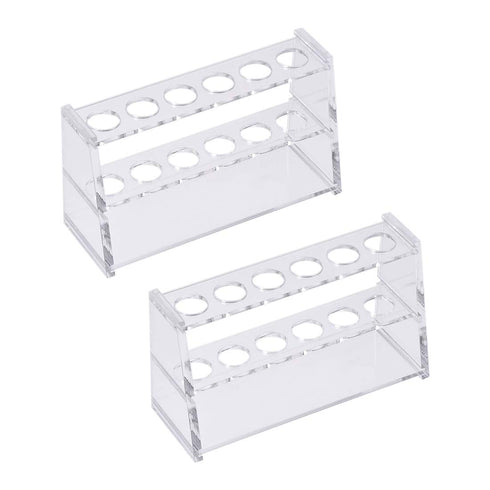 uxcell Acrylic Test Tube Holder Rack 6 Wells for 10ml Centrifuge Tubes Clear 2Pcs...