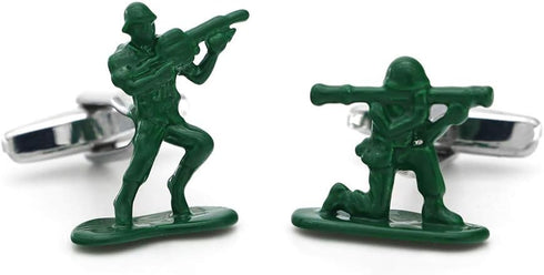 Soldiers Chess Cuff Links Green Color Contra Fighter Design Cufflinks With Gift Box...