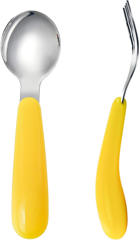 VANRA 2 Pieces Toddler Fork and Spoon Set with Travel Case 18/8 Stainless Steel Toddler Utensils Kids Silverware Children Flatware Child Cutlery S...