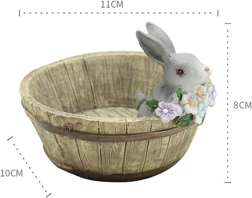 ChezMax Succulent Planter Rabbit Shaped Flowerpot Plant Pot Resin Vase Container Home Garden Decorative...