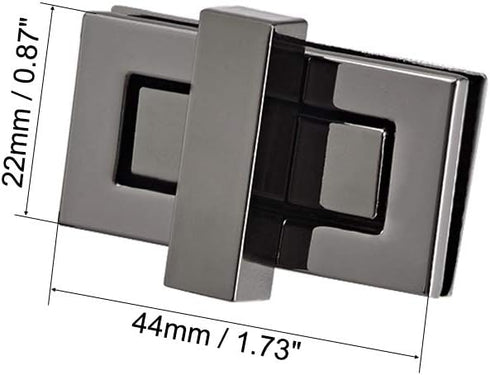 uxcell 3 Sets Rectangular Purses Twist Lock 44mm X 22mm Clutches Closures for DIY Bag Making - Black...