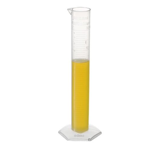 uxcell Plastic Graduated Cylinder, 50ml Measuring Cylinder, Science Test Tube Beakers, Single Metric Scale, Clear Hex Base Flask for Lab Home 3pcs...