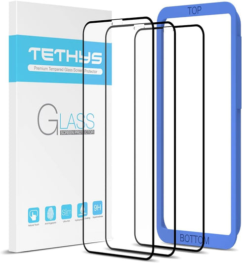 TETHYS Glass Screen Protector for iPhone 11 Pro/Xs - Edge to Edge Coverage, Full Protection - Pack of 3...