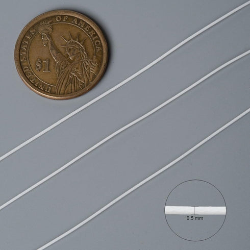 DanLingJewelry Approx 170yards/roll Creamy White Waxed Polyester Cord 0.5mm Round Beading Thread Crafting Rope for Jewelry Making Supplies...