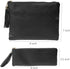 Makeup Bag for Purse,Set of 2 Leather Zipper Makeup Pouch with Makeup Brush Bag Cute Makeup Bags for Women Travel (Black)...