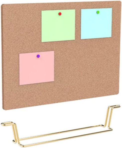 TOYANDONA Cork Board Bulletin Board with Metal Stand, Wooden Pin Notice Message Pin Board Desktop Memo Board for Home Office (Golden Base)...