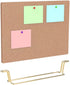 TOYANDONA Cork Board Bulletin Board with Metal Stand, Wooden Pin Notice Message Pin Board Desktop Memo Board for Home Office (Golden Base)...