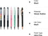 Pilot Japan Frixion Point Knock Design Series 6 Packs With Kanji LOVE Sticker, Black line, Gunmetal, Pink, Frost Green, Modern Wood, 5.59 x 0.41 0...