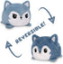 TeeTurtle - The Original Reversible Wolf Plushie - Fuzzy Gray - Cute Sensory Fidget Stuffed Animals That Show Your Mood 4 inch...