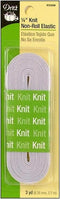 Dritz 9320W Non-Roll Knit Elastic, White, 1/4-Inch by 3-Yard...