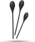 Crisp 3 Piece Poly Mixing Spoon Set - Plastic, Durable Kitchenware, Dishwasher Safe - Made in the USA - Black...